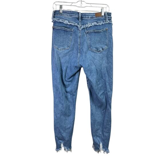 Judy Blue Maryville High Rise Fray Slim Fit Jeans Straight Tapered Ankle 9/29 - Picture 16 of 16